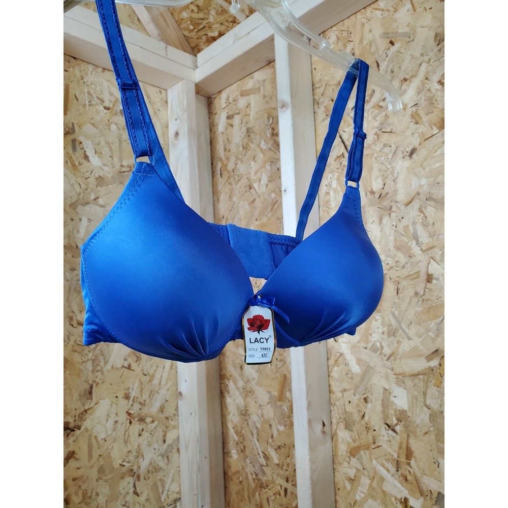 New Bra Size 42C Padded By Lacy  Intimates Casual adjustable With 3 Hooks BLUE